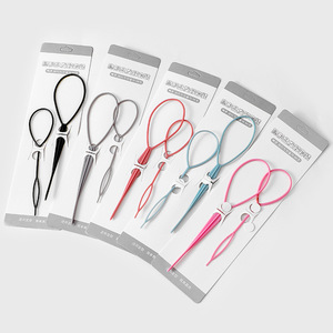 Hair <b>Puller</b> Hair Styling Tool For Adults And Children Colorful Geometric Shape Design Hair Bun Maker With Tweezers Function - Product Image 1
