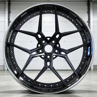 Jante de voiture en alliage forgé noir usiné, design à rivets maillons, 8J-14J PCD ET personnalisé pour BMW, pour la modification et l'amélioration automobile