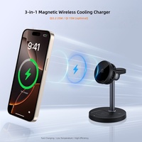 Chargeur sans fil QI 2.2 15W 25W 3-en-1 avec refroidissement et fonctions intelligentes pour téléphone portable, appareil photo, montre connectée, DC PD, logo personnalisable
