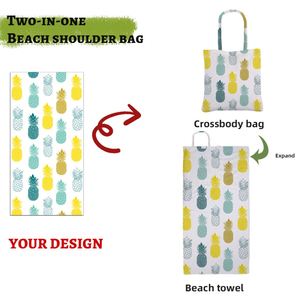 Serviette de plage légère et absorbante, anti-sable, personnalisable avec logo, 2-en-1, pour les vacances d'été - Product Image 1