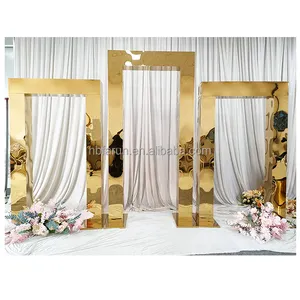 Hot sale marriage stage stand stainless steel frame arch event decoration wedding hall backdrop