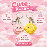 Porte-clés Clicker Fruits en vrac, imprimés en 3D, anti-stress amusants, cadeaux pour fêtes