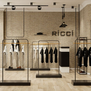 Venta al por mayor Tienda de ropa Estante de ropa al por menor Soportes de exhibición de ropa Personalizar Moden Simple White Clothing Rack <span class=keywords><strong>Boutique</strong></span> - Product Image 4