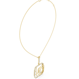 Collier pendentif géométrique carré cinétique abstrait pavé de diamants, design haut de gamme, pour usage quotidien, disponible à prix abordable - Product Image 3
