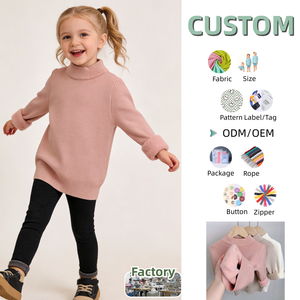 Maglione Invernale Spesso per Bambine, Manica Lunga, Collo Tondo, Pullover in Pile per Bambini, Maglione Base - Product Image 1