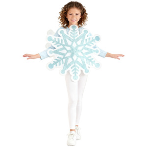 Costume de cosplay flocon de neige pour enfants, tenue de spectacle d'hiver, combinaison blanche avec veste, 8-13 ans - Product Image 1