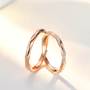 PASUXI, joyería al por mayor, conjuntos de anillos de boda para parejas, anillo de compromiso de diamantes para el Día de San Valentín, anillo ajustable de Plata de Ley 925