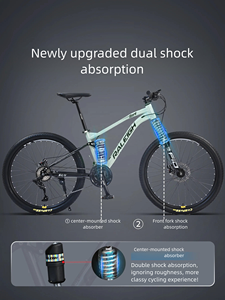 Nuova Bicicletta da Montagna 2026 in Fibra di Carbonio a Sospensione <span class=keywords><strong>Completa</strong></span> con Freni a Disco per Uomini, Donne, Adulti, Adolescenti e Studenti, 24 Velocità, 26 Pollici, Doppia Sospensione - Product Image 3