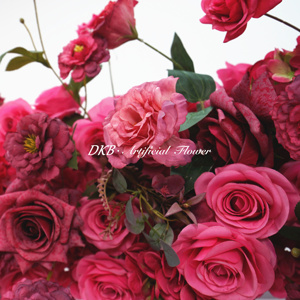 2025 Offre Spéciale fleur fond scène décoration luxe soie artificielle rouge rose fleur fond - Product Image 2