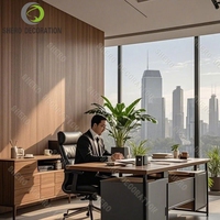 Bureau de direction moderne de luxe sur mesure pour patron/CEO, grand bureau de direction en bois et métal pour mobilier de bureau de luxe