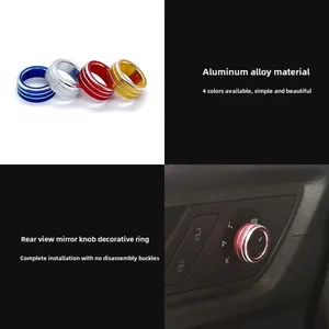 Bouton de réglage du rétroviseur, bouton décoratif pour VW Volkswagen Seat <span class=keywords><strong>Ibiza</strong></span> POLO GTI Golf 4 5 6 7 8 2018 2019 2021 <span class=keywords><strong>2022</strong></span> - Product Image 2