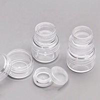 Vente en gros de pots en plastique PS ronds de 5g, 10g, 20g pour échantillons de crème cosmétique, poudre de paillettes pour le nail art