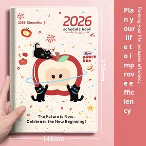 Agenda 2026, carnet de notes mignon de dessin animé, couverture rigide, gestion du <span class=keywords><strong>temps</strong></span>, planification quotidienne - Product Image 3