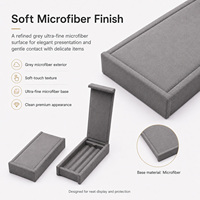 Plateau de présentation de bijoux carré de luxe en microfibre gris foncé, orné de diamants, pour pierres précieuses, boîtes et présentoirs à bijoux, boîte à bijoux en vrac