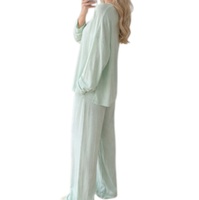 Pyjama Classique Doux pour Femme, Ensemble de Nuit Élégant en Tricot, Confortable et Chaleureux