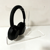 Support Casque Acrylique en U avec Lumière LED pour Casques Gaming Circum-auriculaires, Organisateur de Bureau, Base Antidérapante - Offre Spéciale