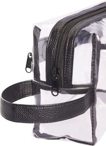 Sac de toilette promotionnel en PVC robuste, imperméable, avec fermeture éclair, multi-poches, pour crayons et articles de toilette, OEM - Product Image 4