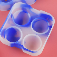 Moules à crème glacée à 4 trous carrés et ronds Moules à sucettes glacées en silicone écologiques Outils à crème glacée faciles à utiliser