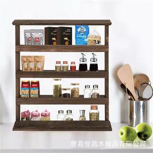Étagère à épices en bois pour l'intérieur et l'extérieur, présentoir mural pour épices, étagère à épices à plusieurs niveaux pour comptoir, armoire de cuisine - Product Image 2