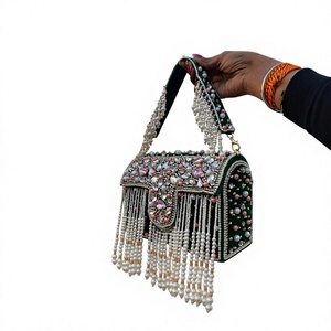 Pochette de Soirée Dorée en Cuir Véritable pour Femme, Faite à la Main, Cadeau de Mariage, Fermeture Éclair, Imperméable, Durable, Grande Capacité - Product Image 5