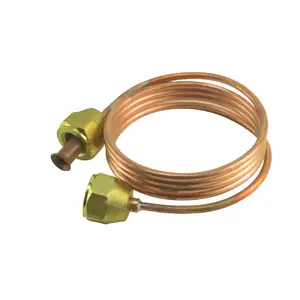 Air conditioning copper capillary tube with nut brass copper fitting