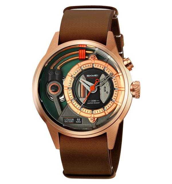 New Fashion SKMEI 2333 Men Sport Quartz Digital Watch Brown Gold Silver Black Wristwatch Men Watch Waterproof 3ATM