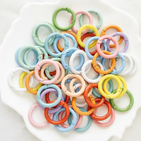 Porte-clés rond à ressort doré clair, mousqueton, anneau en O et ensemble de porte-clés métalliques (lot de 100 pièces), idéal pour les cadeaux promotionnels