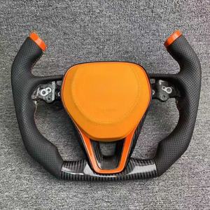 Volante de Cuero y Fibra de Carbono Personalizado para Toyota <span class=keywords><strong>Corolla</strong></span>/Camry 8th/Se/Levin/Avalon/Cross/FRONTLANDER 2018 2020 <span class=keywords><strong>2023</strong></span> 2019 - Product Image 4