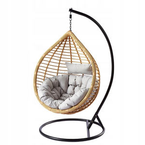 Silla Colgante con Marco Redondo de Ratán, Silla Columpio de Ratán para Jardín - Product Image 2