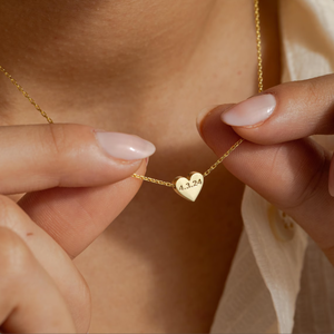 Kalung pasangan hadiah grosir Stainless Steel kalung kustom emas DIY tanggal kustomisasi pribadi hati pelat emas 18k - Product Image 1