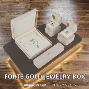 Gold Joyero Satin Printed High End Custom PU Leather Ring <b>Necklace</b> Pendant <b>Jewelry</b> Packaging <b>Boxes</b> <b>Jewelry</b> Gift Box - Product Image 2