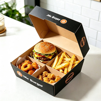 Cajas de Papel para Comida Rápida Biodegradables y Ecológicas con Logotipo Impreso Personalizado, para Hamburguesas, Papas Fritas y Pollo Frito, con Relieve