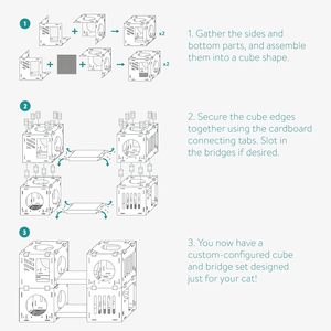 Nhà mèo kiểu lâu đài trong nhà cực lớn làm bằng bìa cứng đồ nội thất thú cưng tự làm - Product Image 2