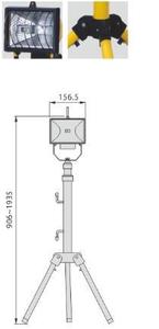 ไฟส่องสว่างแบบพกพาสำหรับใช้งานกลางแจ้ง ขาตั้งกล้องแบบยืดหดได้ หลอดฮาโลเจนแบบหัวเดียว ไฟส่องสว่างสำหรับไซต์งาน ไฟทำงาน - Product Image 4