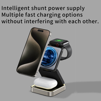 Mince Portable 15W 3 en 1 pliable magnétique téléphone portable voyage rapide sans fil chargeur Station de charge support support