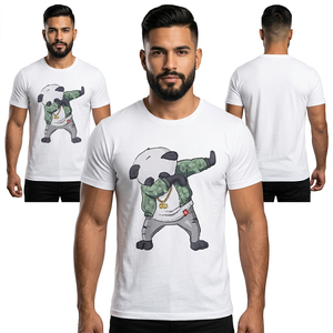 Men's <b>Slim</b> <b>Fit</b> Graphic T <b>Shirt</b> 160GSM Cotton Custom Print Private Label OEM - Product Image 2