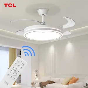 Современный Крытый потолочный вентилятор со светодиодной подсветкой в спальне гостиной и потолочный вентилятор с дистанционным управлением со светом