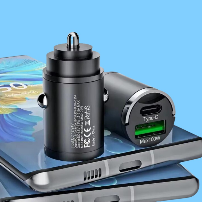 100w cigarette charger Mini 100W PD QC Pull Ring Fast Charging Car Charger Adapter