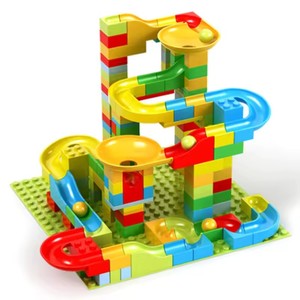 2024 nuevos bloques de carrera de mármol de tamaño pequeño, pista de bolas de laberinto, bloques de construcción, embudo de plástico, Tobogán, ensamblar ladrillos DIY, regalo para niños - Product Image 1