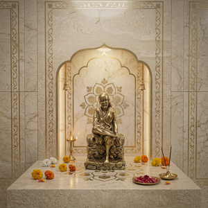 Handmade Traditional Brass Sai Baba <b>Statue</b> | Shirdi Sai Baba Idol for Home Temple Meditation Diwali & Spiritual Decor - Product Image 1