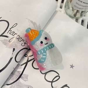 Personnalisé de haute qualité doux dessin animé acrylique 8cm grandes griffes de cheveux femmes filles nouveau Design lapin pinces à cheveux accessoires de cheveux - Product Image 6