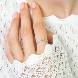 แหวนลายลายนิ้วมือ สีโรสโกลด์ ของขวัญสำหรับทุกเพศ ทุกวัย เครื่องประดับ ดีไซน์เรขาคณิต - Product Image 5