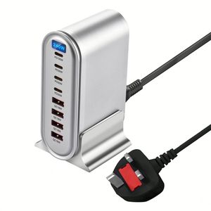 240W GaN High-Power Desktop Charging Station Multi-Ports Fast Charging <b>Adapter</b> 4U4C Travel Block Charger with Digital Display - Product Image 4
