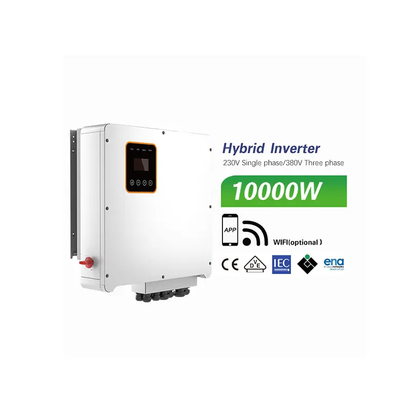 Système solaire hybride domestique 10KWatt avec panneau solaire GCL LONGI 230V monophasé 380V système d'énergie solaire triphasé