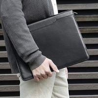 Classeur de portefeuille à 3 anneaux fait à la main en faux cuir véritable 13.3 pouces sac pour tablette à usage quotidien Document ou étui rigide pour ordinateur portable