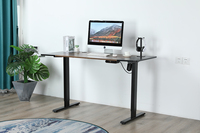 Bureau électrique réglable noir le plus vendu avec double moteur, cadre métallique, capacité de charge de 80 kg pour utilisation informatique au bureau