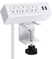 Schreibtisch-Kantensteckdose mit PD 20W USB-C, Aluminium-Legierung Schreibtisch-Steckdosenleiste mit 3 AC-Steckplätzen und Schreibtisch-Klemm-Steckdosenleiste