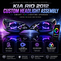 Ensemble de phares LED à lentille de 3,0 pouces pour Kia Rio 2012, projecteur à changement de couleur WRGB, DRL modifié, rétrofit complet