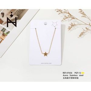 Collana in Acciaio Inossidabile Ink Star, Ciondolo Placcato Oro alla Moda, Gioiello Unisex da Regalo - Product Image 3
