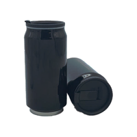 Mug à café classique en acier inoxydable de 16 oz, gobelet isotherme en métal, bocal à conserves avec couvercles pour boissons chaudes